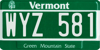 VT license plate WYZ581