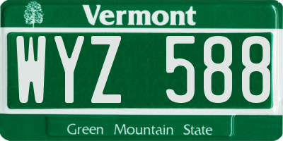 VT license plate WYZ588