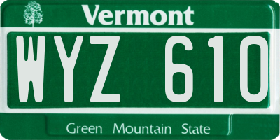 VT license plate WYZ610