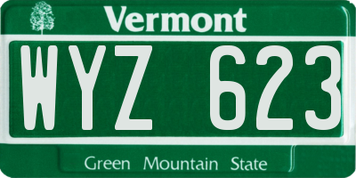 VT license plate WYZ623