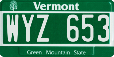VT license plate WYZ653