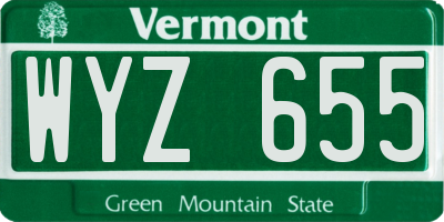 VT license plate WYZ655