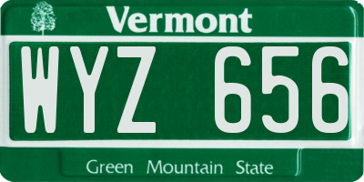 VT license plate WYZ656
