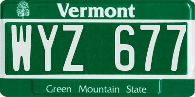 VT license plate WYZ677