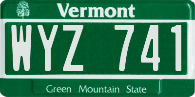 VT license plate WYZ741