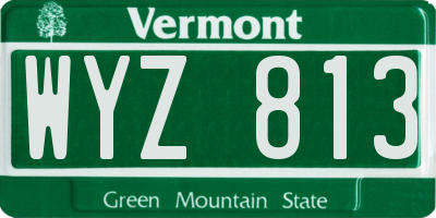 VT license plate WYZ813