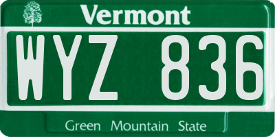 VT license plate WYZ836