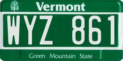 VT license plate WYZ861