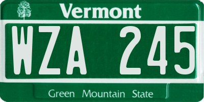VT license plate WZA245