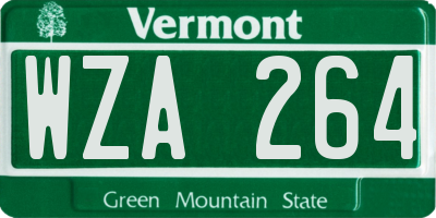 VT license plate WZA264