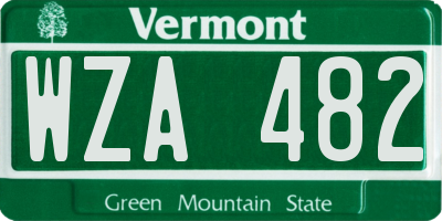 VT license plate WZA482