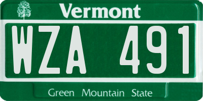 VT license plate WZA491
