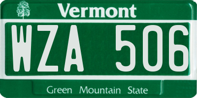 VT license plate WZA506