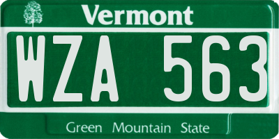 VT license plate WZA563