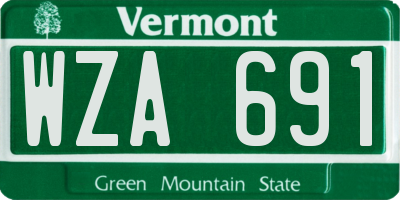 VT license plate WZA691