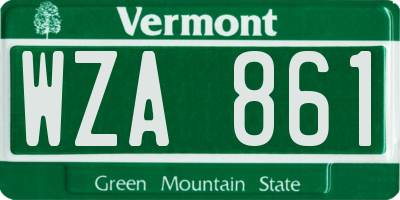 VT license plate WZA861