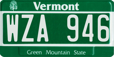 VT license plate WZA946
