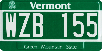 VT license plate WZB155
