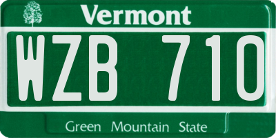 VT license plate WZB710
