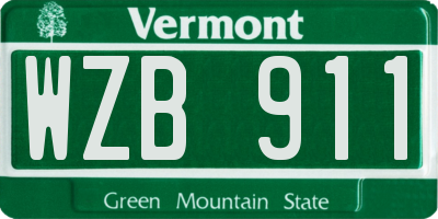 VT license plate WZB911