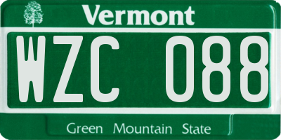 VT license plate WZC088