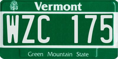 VT license plate WZC175