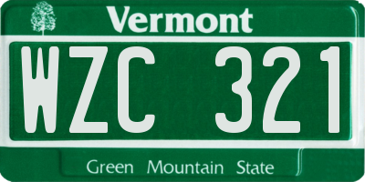 VT license plate WZC321