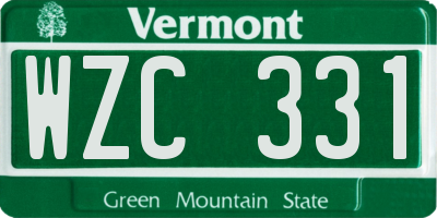 VT license plate WZC331