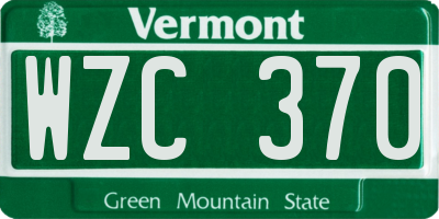 VT license plate WZC370
