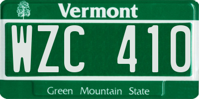 VT license plate WZC410