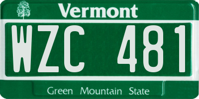 VT license plate WZC481