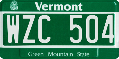 VT license plate WZC504