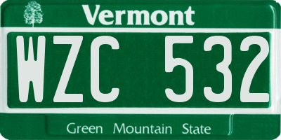 VT license plate WZC532