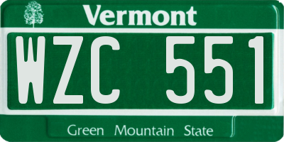 VT license plate WZC551