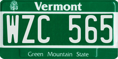 VT license plate WZC565
