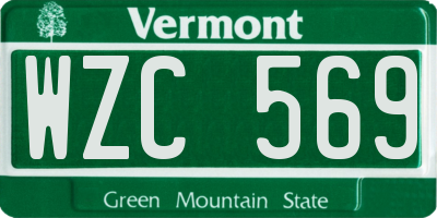 VT license plate WZC569