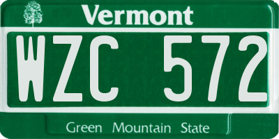 VT license plate WZC572