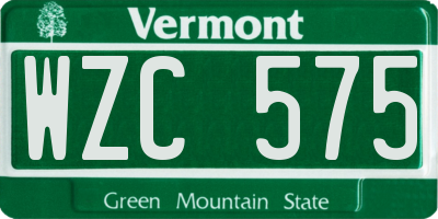 VT license plate WZC575