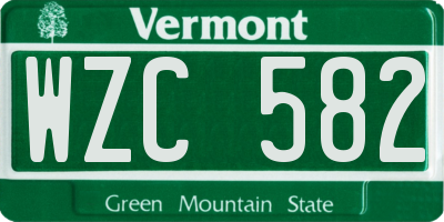VT license plate WZC582