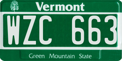 VT license plate WZC663