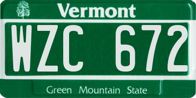 VT license plate WZC672