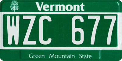 VT license plate WZC677