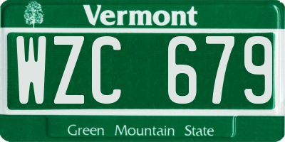 VT license plate WZC679