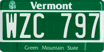 VT license plate WZC797