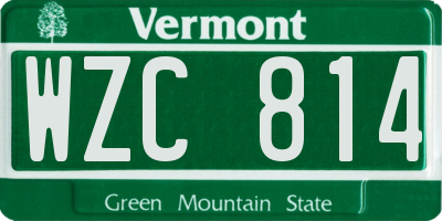 VT license plate WZC814