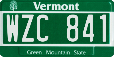 VT license plate WZC841