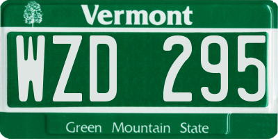 VT license plate WZD295