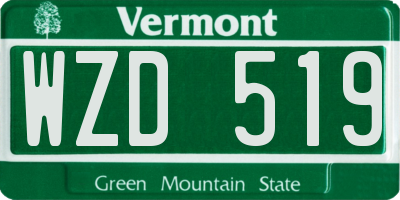 VT license plate WZD519