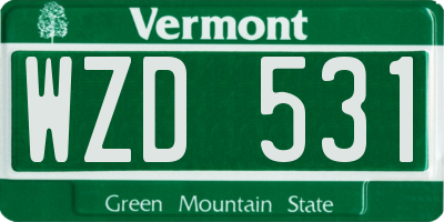 VT license plate WZD531
