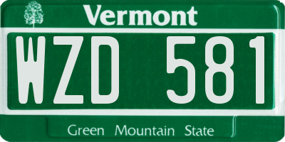 VT license plate WZD581